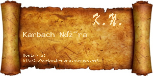 Karbach Nóra névjegykártya